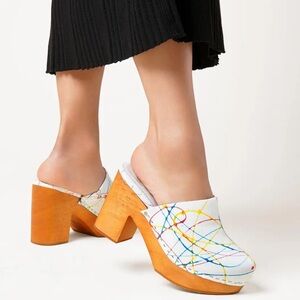 Charlotte Stone Marlo Clogs in Paint Splatter